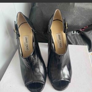 Jimmy Choo Black Peep-Toe Heels